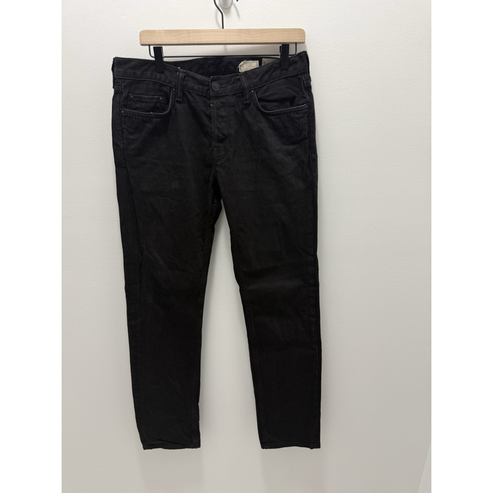AllSaints Black Coated Skinny Jeans Men's Size 33 Crow Iggy Slim Fit